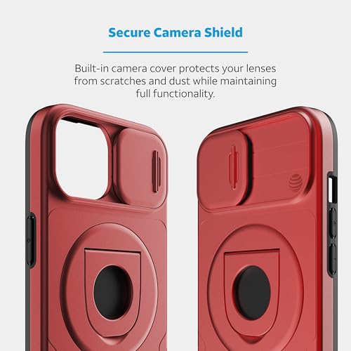 Coque iPhone 15 anti chute AT&T Essentials rouge protège caméra arrière - 7