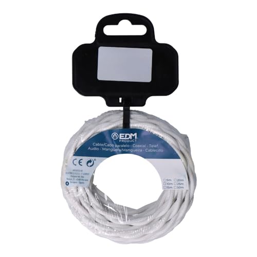 Câble textile tressé haut de gamme blanc 2 x 0,75 mm pour lustres modernes et suspensions design