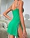 CHICME Women's Lace Trim Side Slit Modal Cami Sleep Dress Loungewear Cute Night Gowns for Women Green-M
