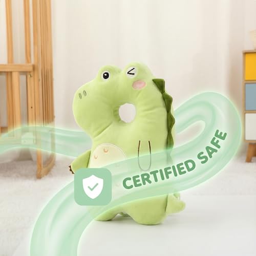 Image of Baby Head Protector Backpack - Soft & Lightweight Head Protection Pillow for Bebe Walking and Crawling(Dinosaur)