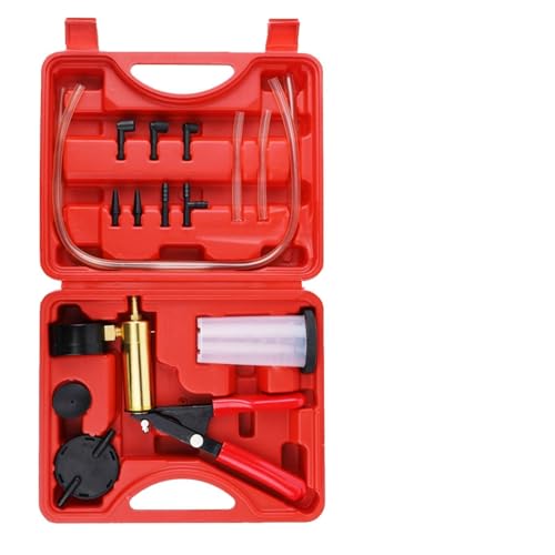 Bomba de vacío manual, kit de herramientas para sangrado de frenos con manómetro de presión de aluminio, para servicio de aire acondicionado miniatura 1