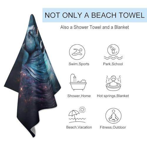 Serviette de plage légère Galactic Unicorn compacte pour le cyclisme et la musculation - 4