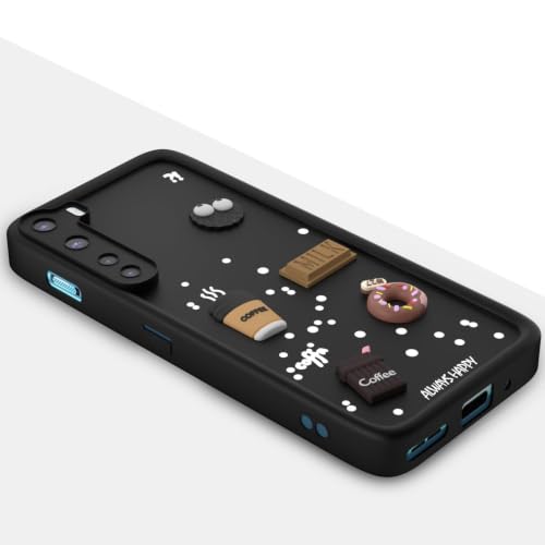 Image of Bintage Back Cover Compatible for One+ Nord 5G | Cute Fun Ball | 3D Taddy Smiley Coffee | Milk Case | Full Body Protection - Black