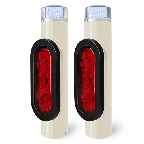 NeaLia Boat Trailer Guides with Lights, 38LED Waterproof Boat Trailer Guide Pole Light, 12V PVC Pipe Lights for Guide on Post Sealed Submersible Running Turn Signal Brake, 2PCS