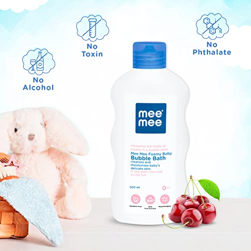 Image of Mee Mee Body Wash 400 ml (Pack of 4) | Cherry & Fruit Extracts | Tear-Free Formula | Moisturizes and Soothes Skin | Natural Head-to-Toe Mild Bubble Bath, Dermatologically Tested