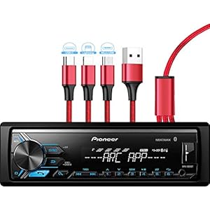 Pioneer MVH-X390BT Digital Media Receiver with Pioneer ARC app, MIXTRAX, Built-in Bluetooth and USB Direct Control for iPod/iPhone and Android Phones & zonoz 3 in 1 Multi USB Charging Cable (Bundle)