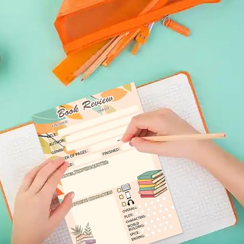 Topabel Book Review Notepad Reading Log for Readers to Review&Reading Tracker,5x8 Inch Reading Journ
