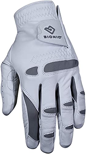 Bionic Gloves Men’s PerformanceGrip Pro Premium Golf Glove, Made from Long Lasting Genuine Cabretta Leather, White