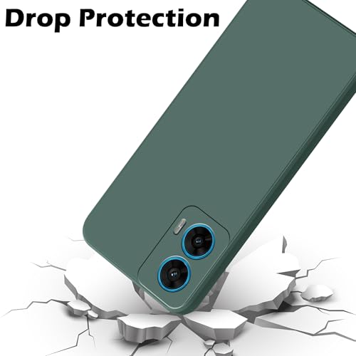 Image of amazon basics Back Cover for Moto G96 5G | Ultra Slim Soft Rubberised Case | Matte Silicone Flexible Mobile Case | Camera Protection - Green