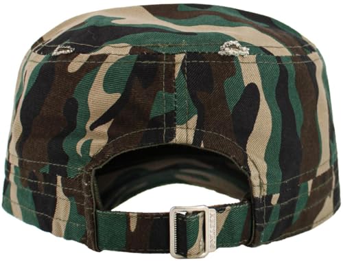Image of Vintage Distressed Cadet Army Cap Basic Everyday Military Style Hat