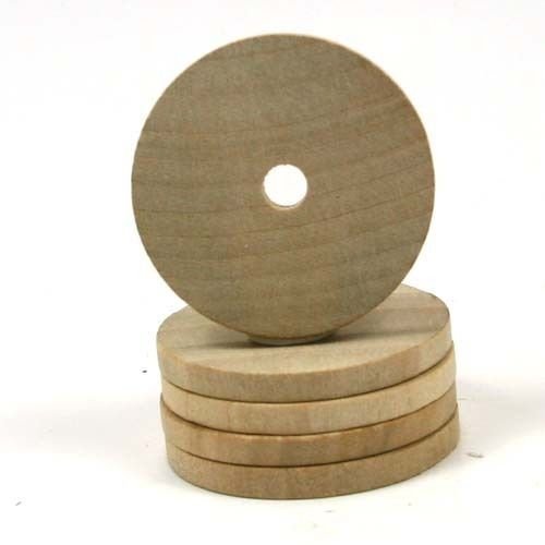 Wood Washer 2-Inch Diameter with Center Hole - Ten Pieces (1 1/4-Inch Thick)