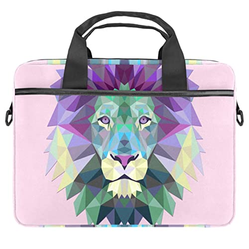 Sac ordinateur portable 13.3 bandoulière ergonomique et étanche imprimé lion polygonal