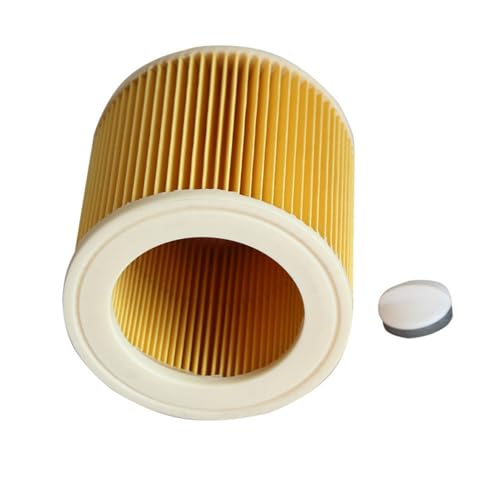 Filtro HEPA para aspiradoras húmedas y secas Kärcher, filtro lavable prémium para modelos WD2/WD3/MV2/MV3/A2004-A2656, atrapa el 99,97% del polvo y los alérgenos (naranja, 12,1 x 11,5 cm)