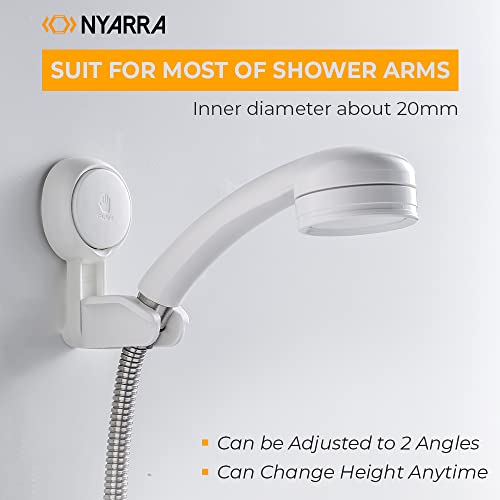 Image of NEVADRILL Vacuum Suction Wall Mounted Hand Shower Holders for Bathroom, Drill Free Installation - Adjustable, Reusable Shower Head Stand - Suction Wall Clips for Hanging - Pack of 1 [ND-AW619]