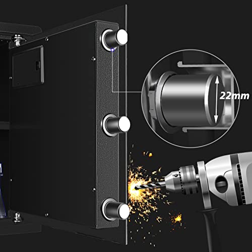 Biometric Home Safe, Fingerprint Gun Safe Lock Box,Money Box for Jewelry Handgun Cash Valuables,Perfect for Home/Office/Hotel, Black, 1.7 Cubic Feet by VoleStay - Image 4