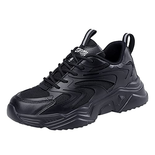 Genérico Zapatillas Mujer Ortopédicas Deportivas Zapatos cómodos de Blanda de Viaje con Cordones para Mujer de Ocio, Zapatos de Malla para Exteriores, Zapatos Zapatos de Mujer con Horma (Black, 37)