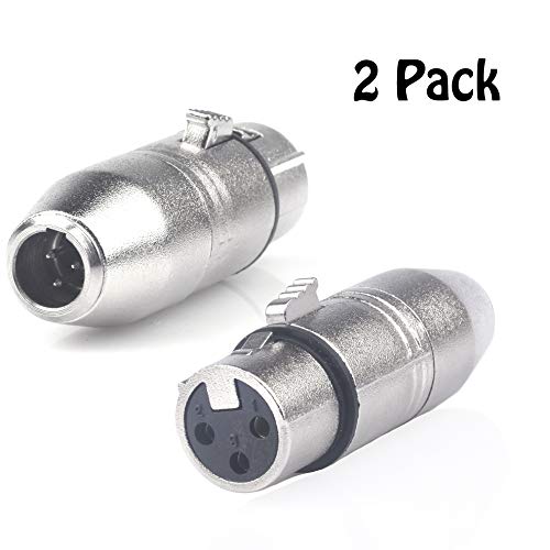 Mini XLR to XLR Adapter, Devinal 3-pin Mini-XLR Male to 3 Socket XLR