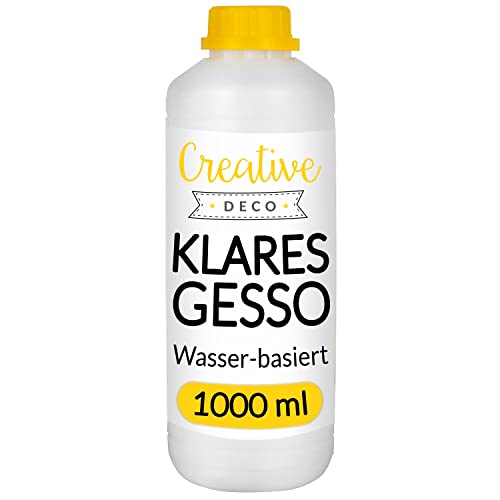 Creative Deco Professionell Klar Gesso | 1L | Farbzusätze für Acrylmalerei