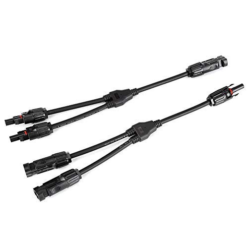 Atyhao 1 Paire Y Type Connecteurs Solar PV Câble Panneau Solaire Câble Mâle Femelle M/F/F et F/M/M Y2-1 Connecteurs de Branche Y Forme Connecteurs Photovoltaïques