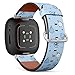 CJBROES Replacement Leather Watch Band, Compatible with Fitbit Versa 3 and Fitbit Sense of Wristband Bracelet Accessory - marinecute Whales