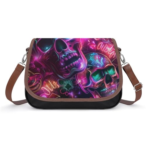 Sac à main crâne coloré en cuir imperméable pour femme