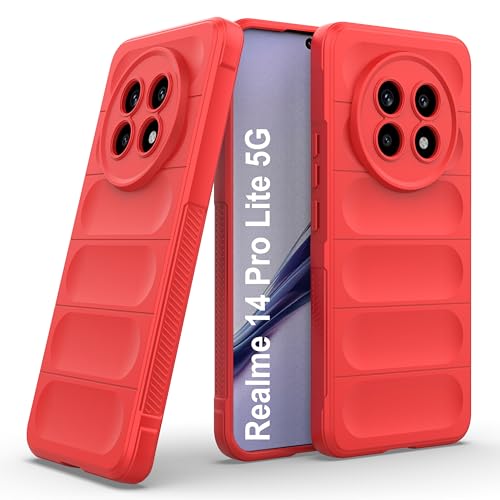 Image of Zapcase Back Case Cover for Realme 14 Pro Lite 5G | Compatible for Realme 14 Pro Lite 5G Back Cover | Liquid Silicon Magic Case with Camera Protection | Red