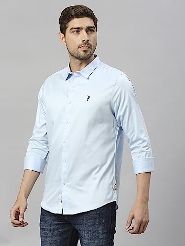 Image of Thomas Scott Men's | Solid | Full Sleeve | Slim Fit | Cotton Blend | Spread Collar | Casual Shirt