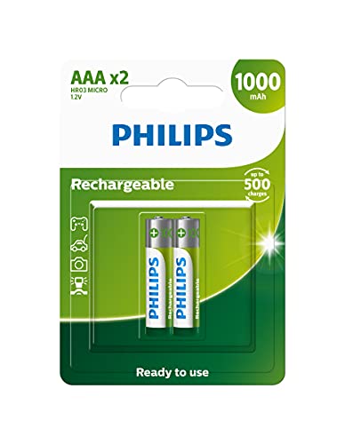 Pilha recarregável AAA 1.2V, PHILIPS, padrão, R03B2RTU10/59