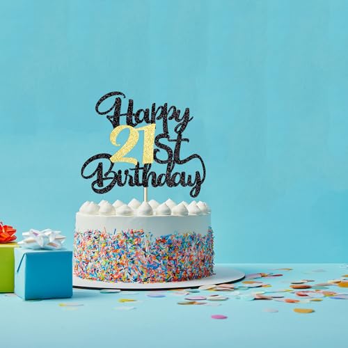 Image of 21st Happy birthday cake topper party decoration gift plugin | Cheers to 21 Years,21 & Fabulous /Hello 21st Legend since Awesome since2005 Straight Outta Party Decoration Gift Plugin