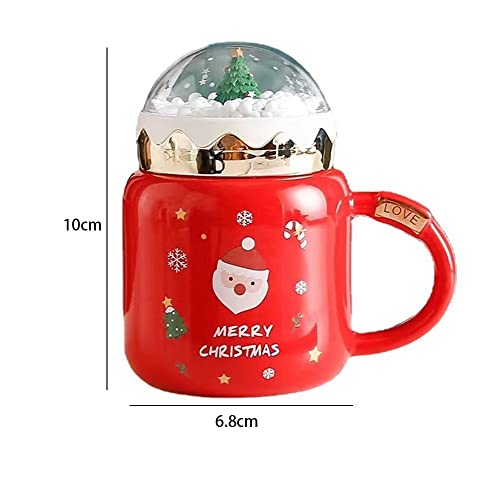 WONCT Taza de café navideña, Tazas de té de cerámica con Tapa 3D, Tazas novedosas, Mujeres, Hombres, niñas, niños(Green) - Imagen 3