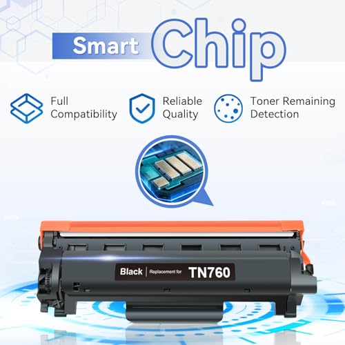 Image of myCartridge SUPRINT Compatible TN760 Toner for Brother TN760 TN730, 2 PK | Chip TN760 Toner Work with MFC-L2710DW MFC-L2750DW HL-L2370DW DCP-L2550DW Printer, TN-760 /TN-730 for Home Office