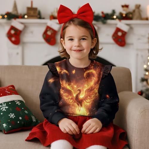 Sweatshirt for Toddler Girls 1T-8T Kids Graphic Long Sleeve Crew Neck Sweatshirts Shirt2