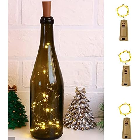 PAWARSO Luz de Botella con Alambre de Cobre de Vino Cover