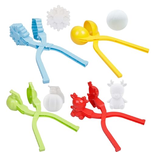 LOPOTIN 4STK Schneeball Former Schneeformen Schneeballzange Schnee Spielzeug Kinder Schneeball Maker Schnee Former Snowball Maker Schneespielzeuge für Jungen Mädchen Winter Outdoor Aktivitäten