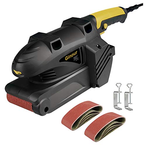Ginour Lijadora de Banda, Lijadora Eléctrica 600W 11 Lijas de Banda 75x457mm, 7 Velocidades...
