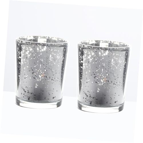 Cabilock 2pcs Small Candle Holders Bulk Candle Frosted Candle Jars Candle Jars with Lids Christmas Candle Holder Amber Candle Holder Candle Holder for Home Menorah Lamp Holder Dining Table