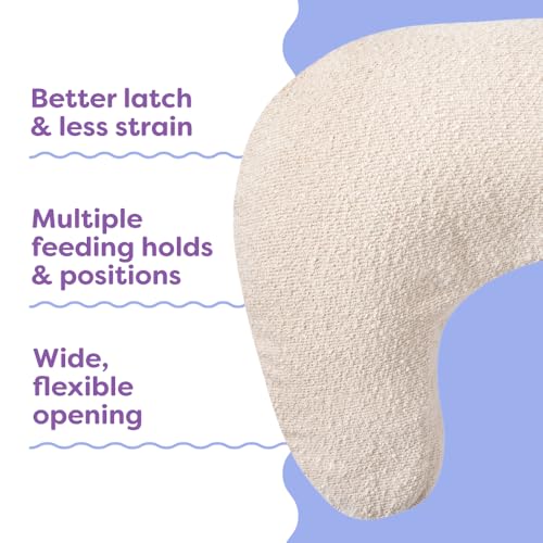 Image of Boppy Nursing Pillow - Ergonomic Bottle & Breastfeeding Pillow with High, Firm, Large Area, Water-Repellent Cushion with Washable Cover; Baby Safety Alliance Verified - Oatmeal Boucle