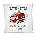 Herzbotschaft Kissen: TATÜ-TATA-Die Feuerwehr ist da.