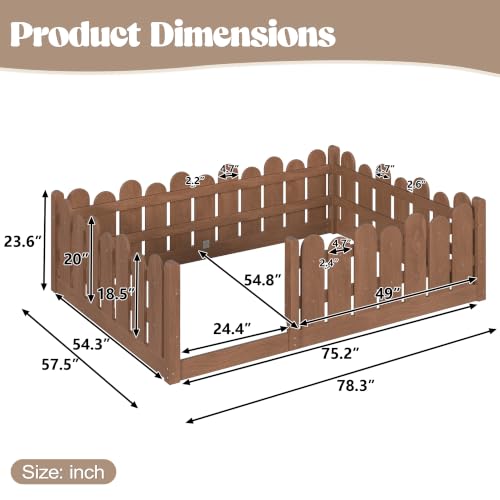 Image of Bellemave Full Size Kids Montessori Floor Bed,Floor Bed Frame with Rounded Safety Guardrail,Solid Wood Montessori Bed for Girls Boys,Brown