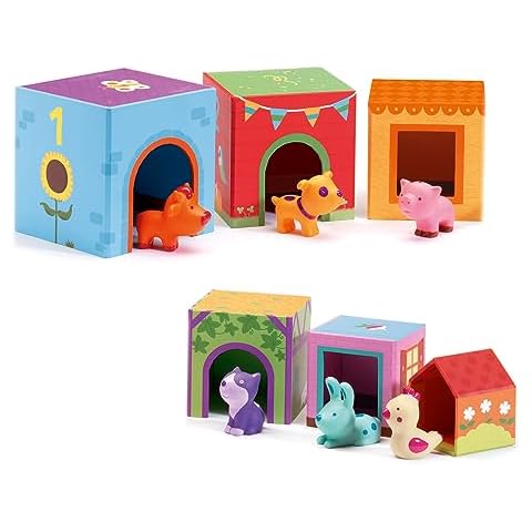 DJECO Topanifarm Blocks - Build a Farm, Wooden Blocks & Animal Toys for Home, School or Gifts - Fun & Creative for Family & Friends - Playful, Educational Toys for Preschool, Kids Months 18+ Cover