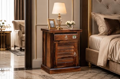 Image of Sheesham Solid Wood Side Table (Finish Color - Natural Brown Finish)