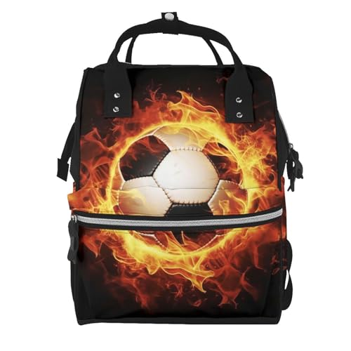 Sac à dos à langer femme grande capacité motif football pour maman