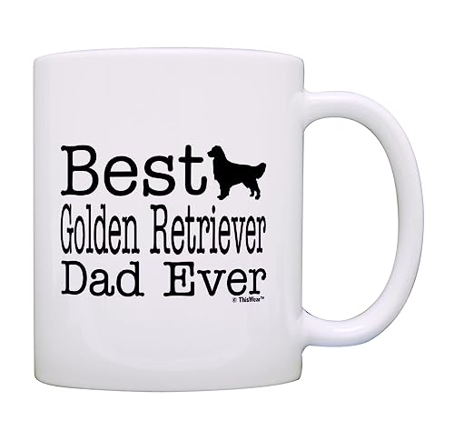 ThisWear Dog Lover Mug Best Golden Retriever Dad Ever Dog Puppy Supplies Gift Coffee Mug Tea Cup White