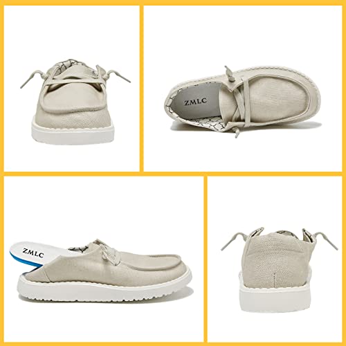 Women's Light Grey Loafers Slip-On Shoes, Flat Shoes For Women Size 10, Comfortable Casual Loafers Shoes Walking Slip On Shoes For Women, Boat Shoes With Soft Eva Sole #TOP7