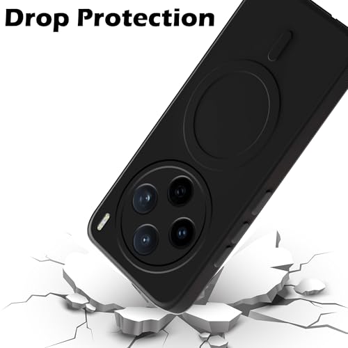 Image of amazon basics Back Cover for Vivo X200T 5G Soft Matte Silicone Mag-Safe Design (Mag-Safe Not Support) Camera Protection | Slim Fit Bumper Cover (Black)