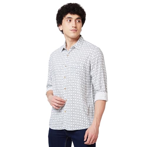 Image of Spykar Men's Regular Fit N /A Full Sleeve Printed Casual Shirts