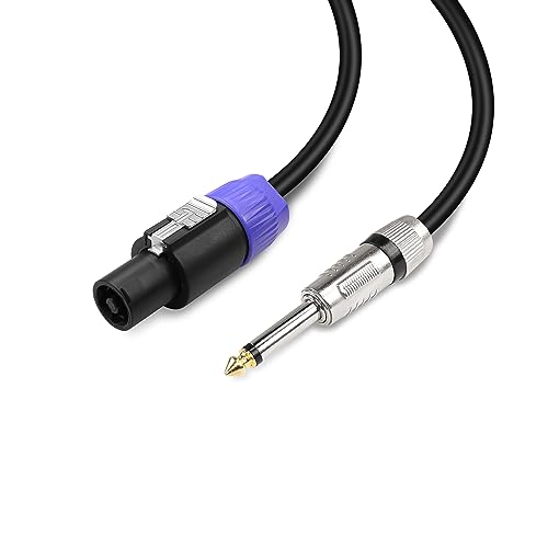 PNGKNYOCN Speakon to 1/4 TS Speaker Cable,12AWG NL4FC 2 Pin Speakon Male to 6.35mm (1/4") Mono Male Audio Amplifier Speaker Cord(2M/6.6FT) - Image 2