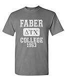 Faber College - Delta Tau chi Belushi House - Mens Cotton T-Shirt, L, Charcoal