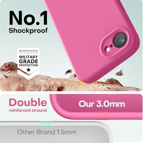 Image of LOVE 3000 Designed for iPhone 16e /17e Case, Premium Silicone with [Soft Anti-Scratch Microfiber Lining] Shockproof Protective Phone Case for Men Women Girls 6.1 inch, Pitaya