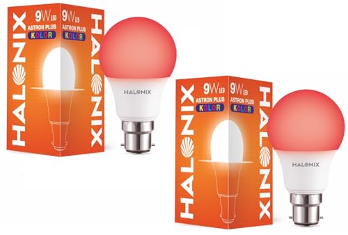 Image of HALONIX LED BULB ASTRON PLUS 9W B22 RED PACK 2